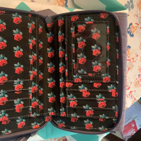 Vera Bradley quilted grey wallet /purse option - Picture 6 of 8
